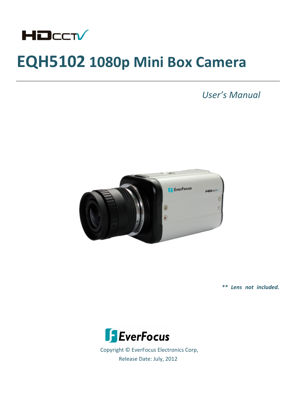 EverFocus Mini Box Camera EQH5102 User Manual | 18 pages