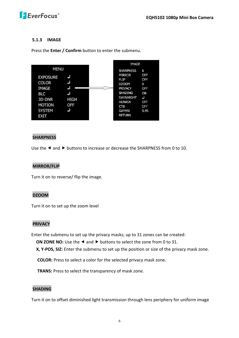 EverFocus Mini Box Camera EQH5102 User Manual | Page 10 / 18