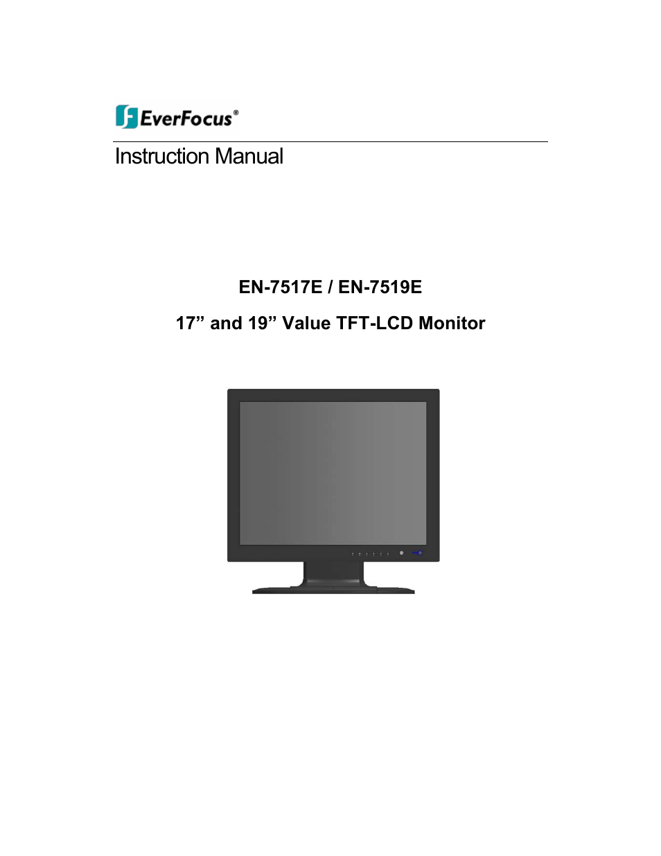 EverFocus TFT EN-7519E User Manual | 27 pages