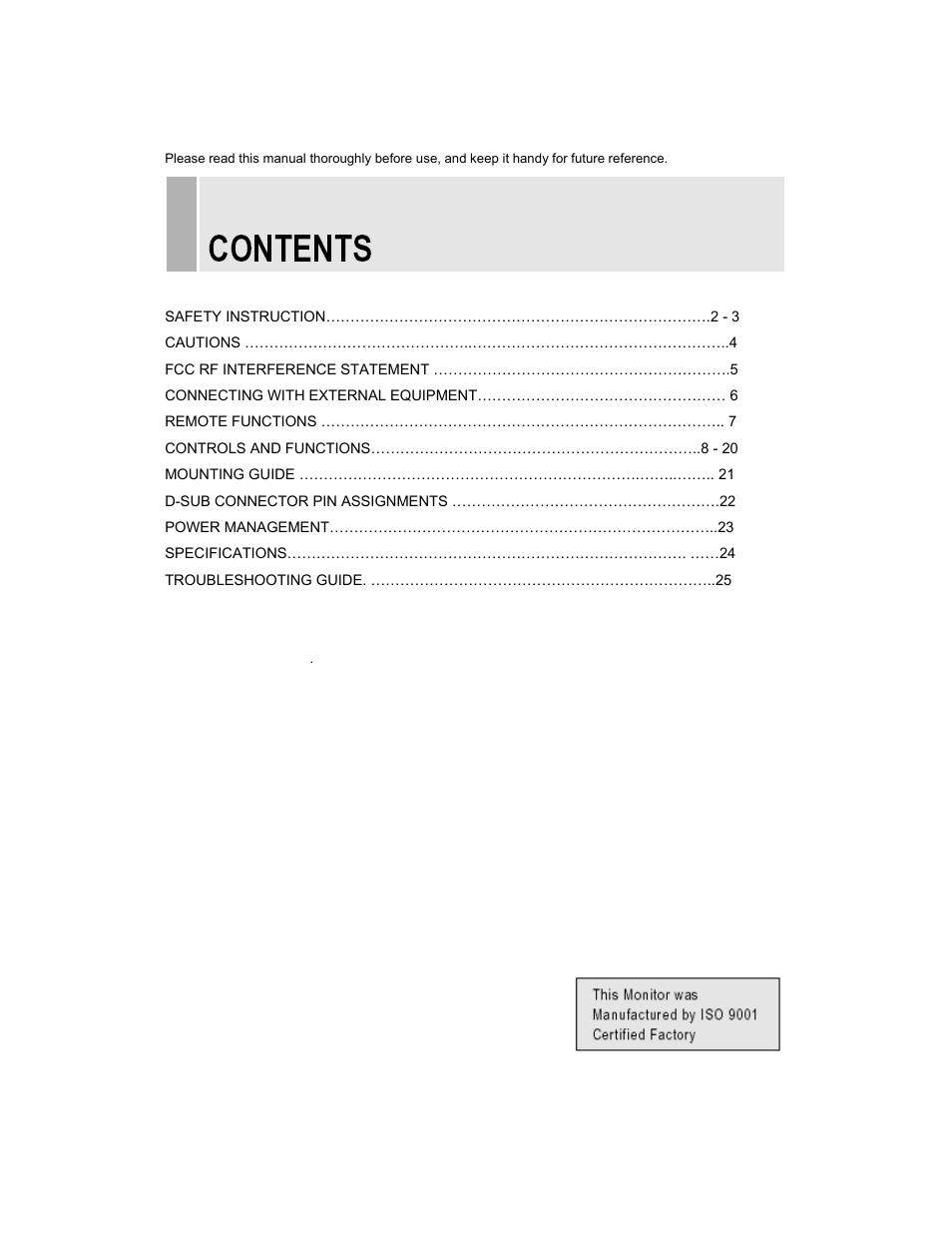 EverFocus TFT EN-7519E User Manual | Page 2 / 27
