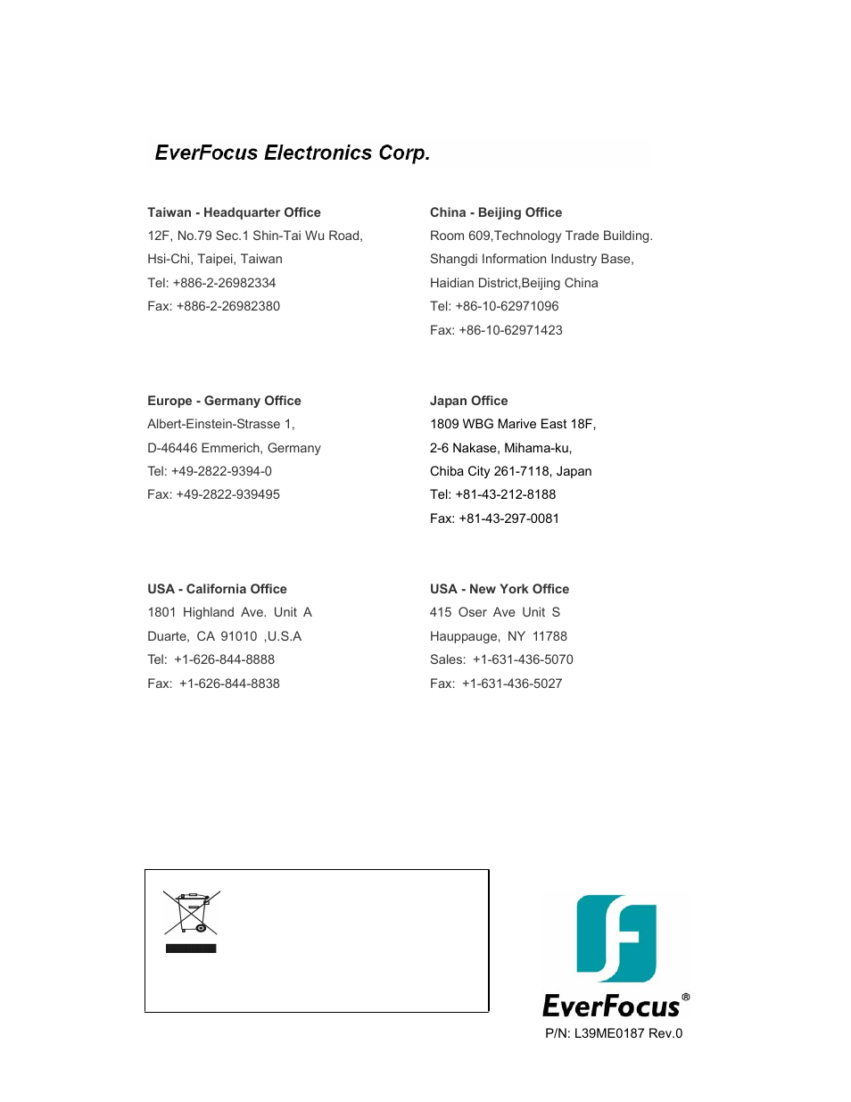EverFocus TFT EN-7519E User Manual | Page 27 / 27