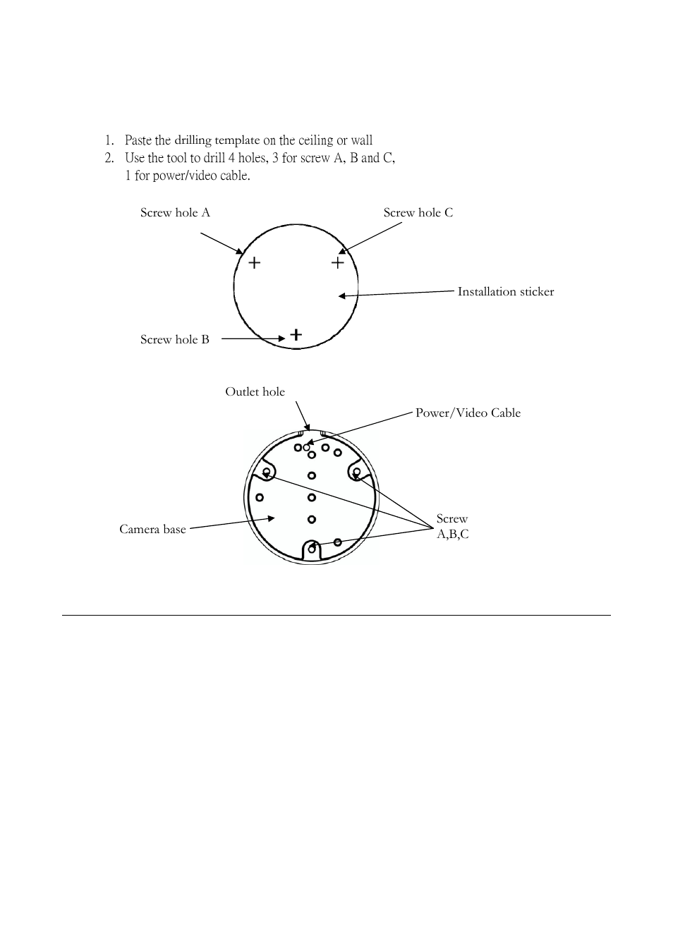 1 mounting camera, 1 .1 drill the holes | EverFocus ED560 User Manual | Page 17 / 47