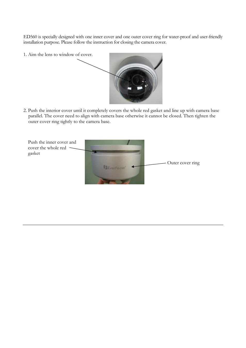 4 close the camera cover | EverFocus ED560 User Manual | Page 25 / 47