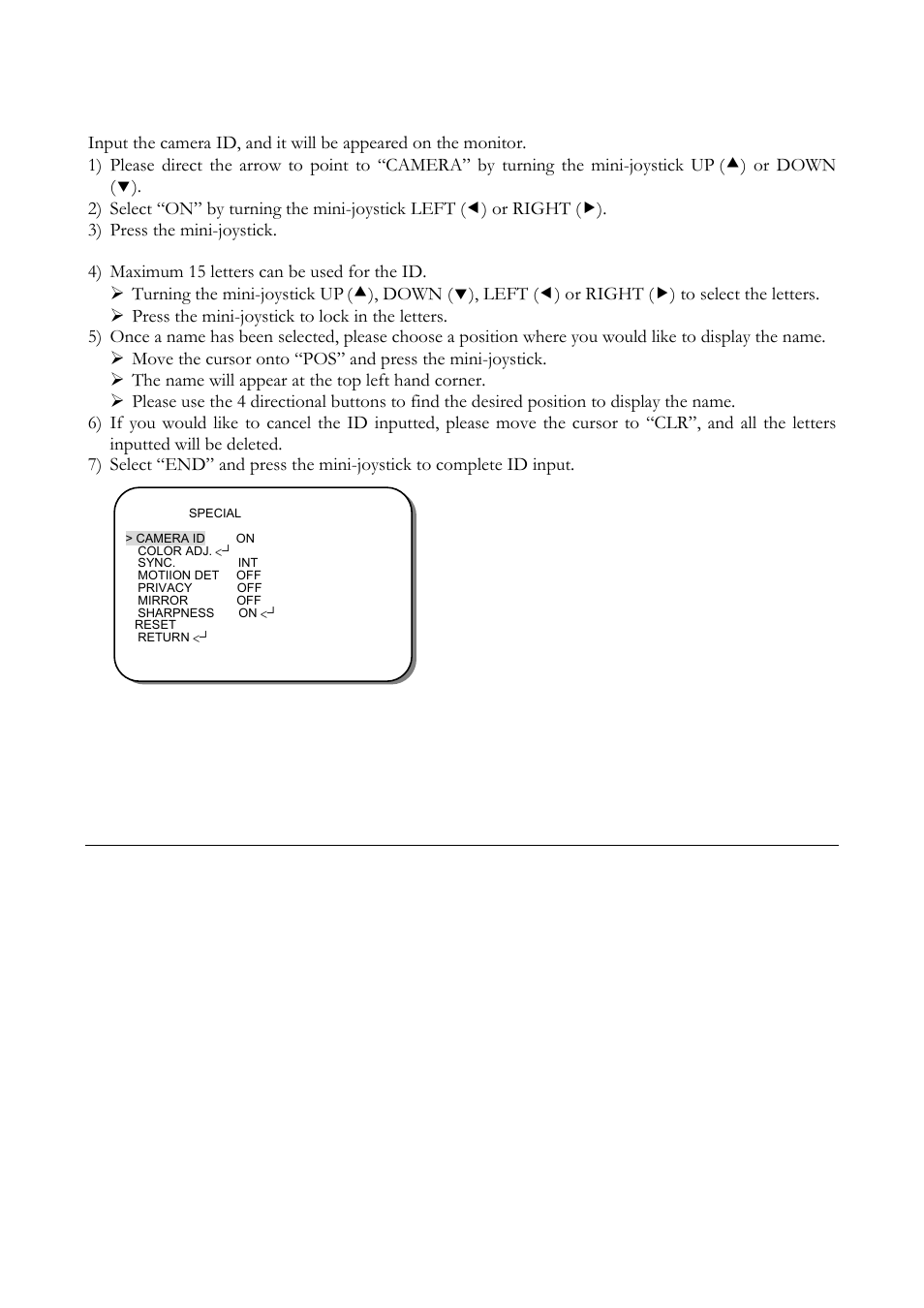 1 camera id | EverFocus ED560 User Manual | Page 37 / 47