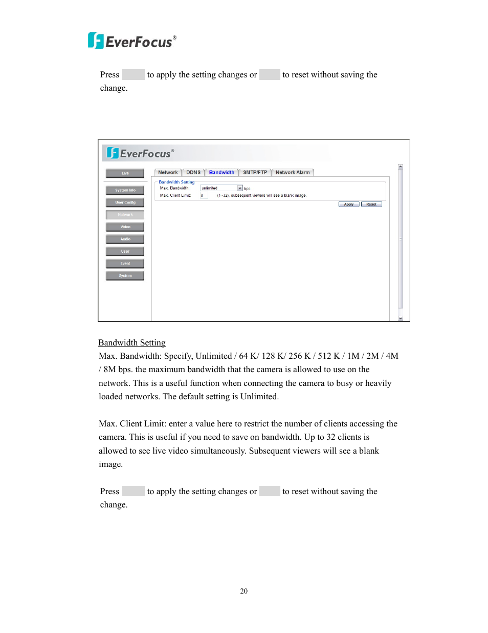 EverFocus EAN EDN850H User Manual | Page 20 / 60