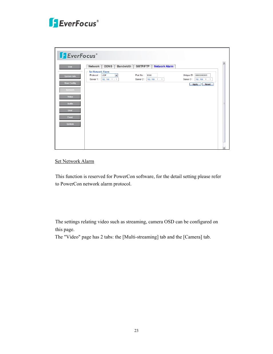 4 video | EverFocus EAN EDN850H User Manual | Page 23 / 60