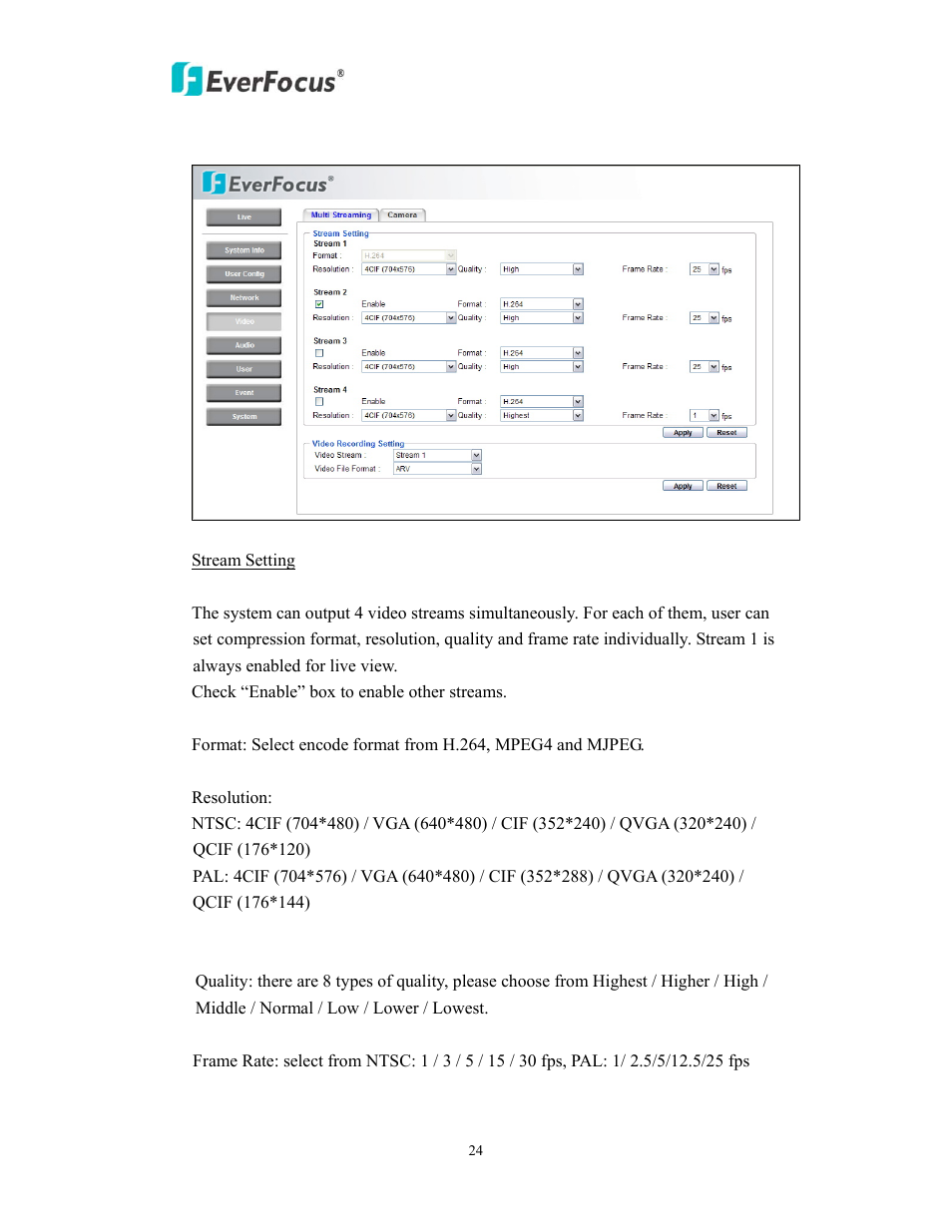 EverFocus EAN EDN850H User Manual | Page 24 / 60
