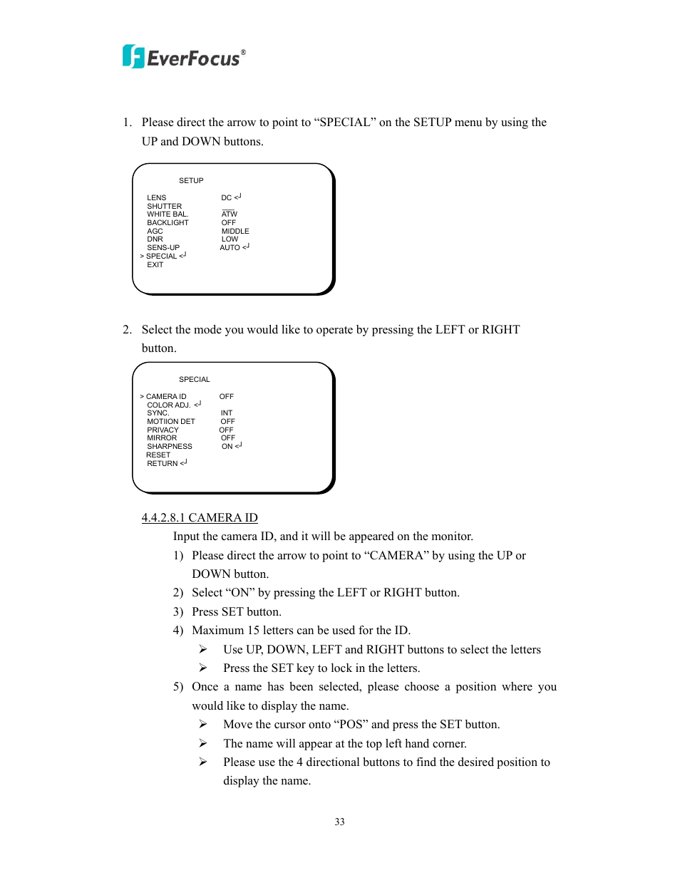 EverFocus EAN EDN850H User Manual | Page 33 / 60