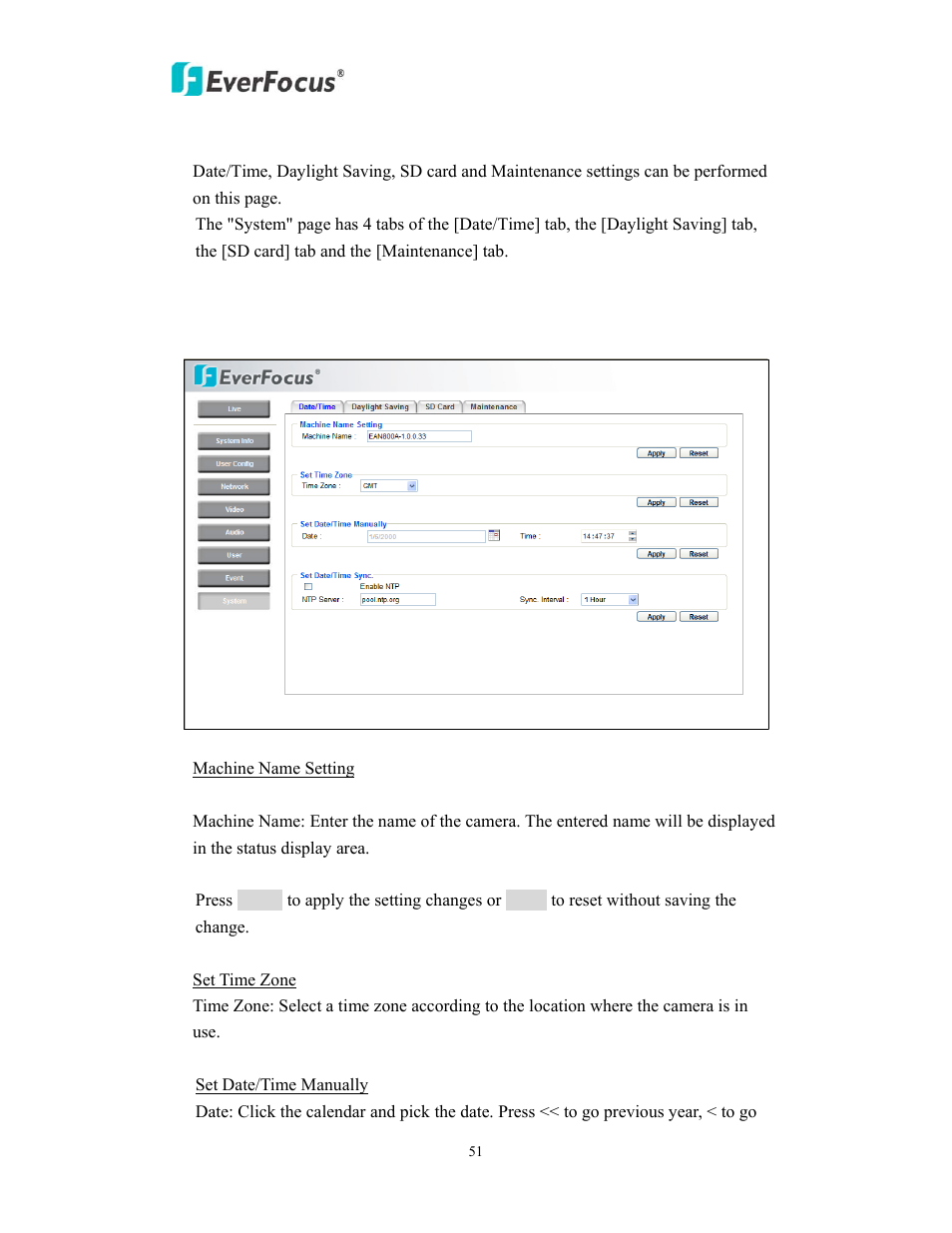 EverFocus EAN EDN850H User Manual | Page 51 / 60
