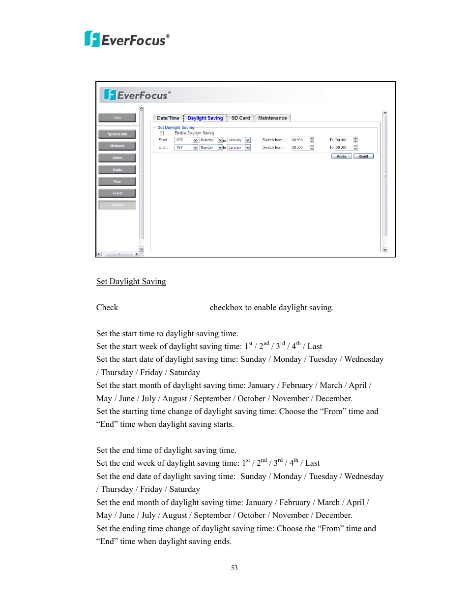 EverFocus EAN EDN850H User Manual | Page 53 / 60