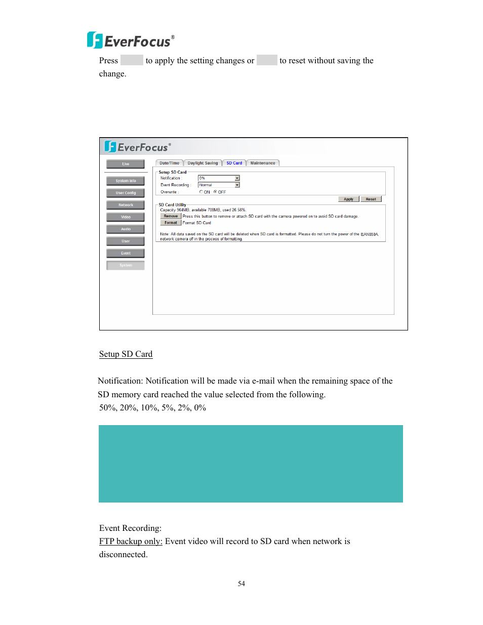 EverFocus EAN EDN850H User Manual | Page 54 / 60