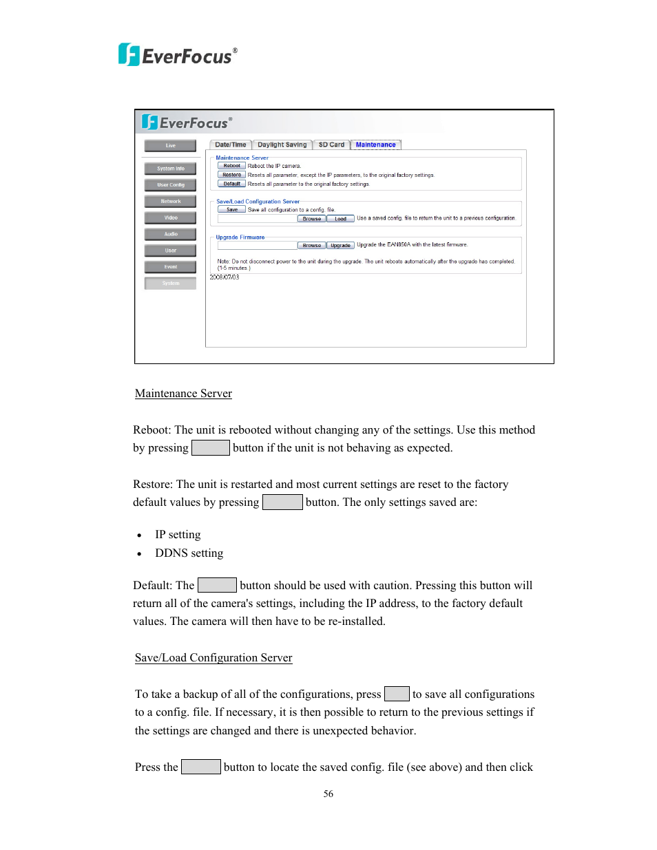 EverFocus EAN EDN850H User Manual | Page 56 / 60