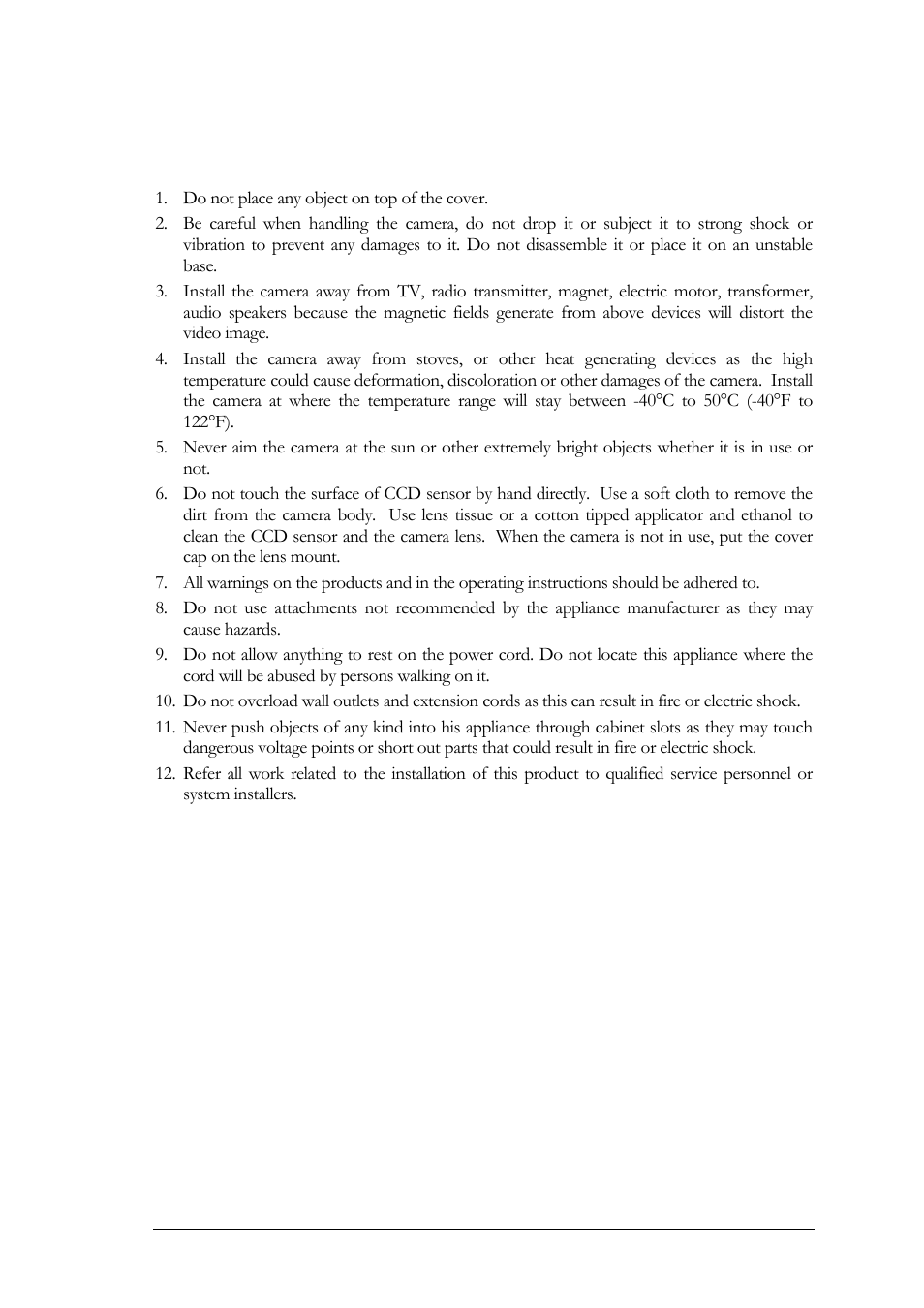 Precautions | EverFocus EZ550 User Manual | Page 3 / 44