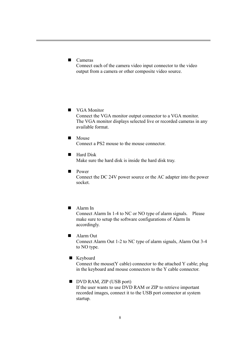 2 basic connections, 3 optional connections | EverFocus eDR400 User Manual | Page 12 / 61