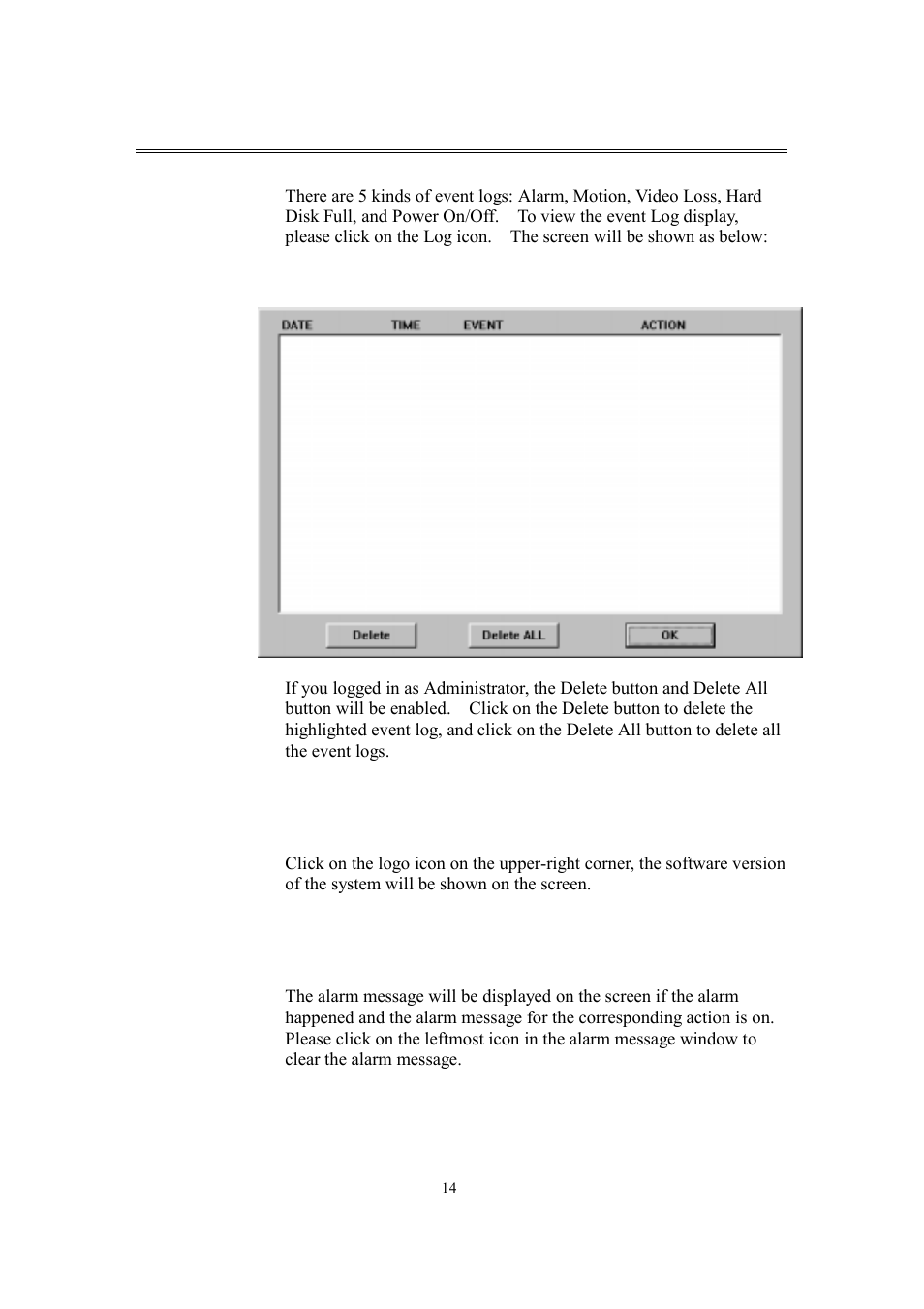 1 version display, 2 alarm message display | EverFocus eDR400 User Manual | Page 18 / 61