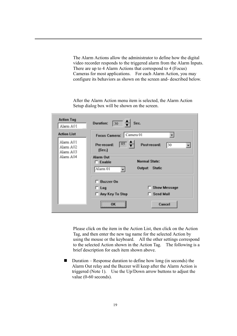 4 alarm action setup | EverFocus eDR400 User Manual | Page 23 / 61