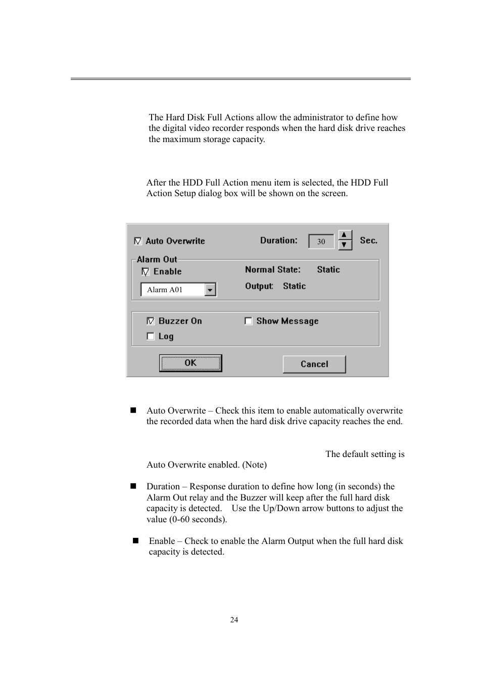 7 hard disk full action setup | EverFocus eDR400 User Manual | Page 28 / 61