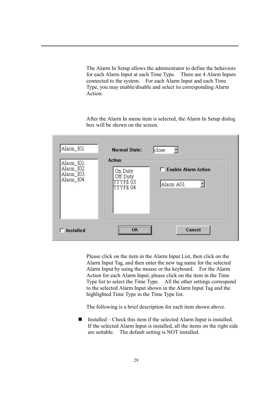 9 alarm in setup | EverFocus eDR400 User Manual | Page 33 / 61