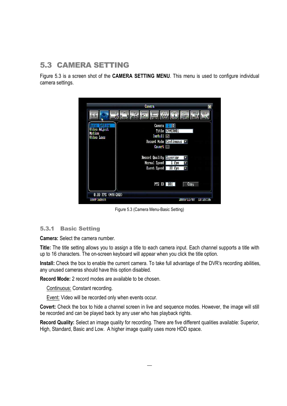 3 camera setting | EverFocus EDVR 16D1 User Manual | Page 41 / 105
