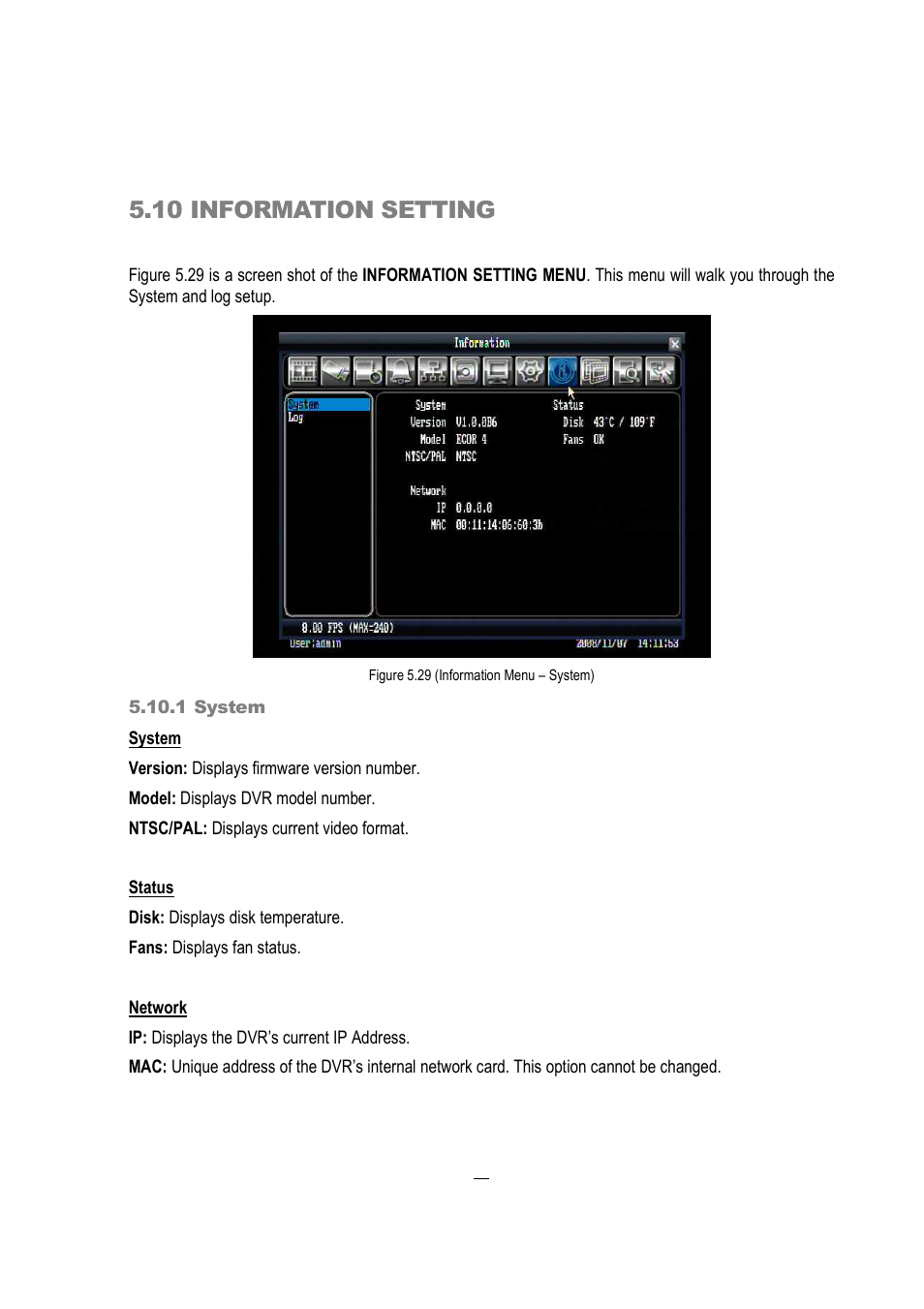 10 information setting | EverFocus EDVR 16D1 User Manual | Page 67 / 105