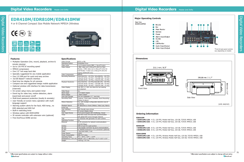 Edr mobile2.pdf, Digital video recorders | EverFocus Digital video recorder EDR410M User Manual | Page 2 / 2