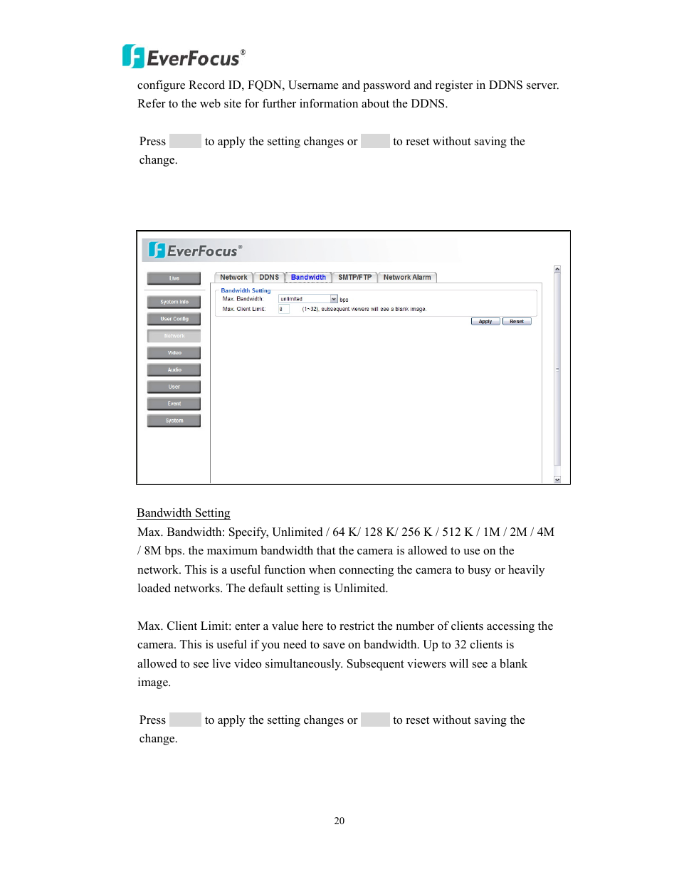 EverFocus EAN850A User Manual | Page 20 / 60