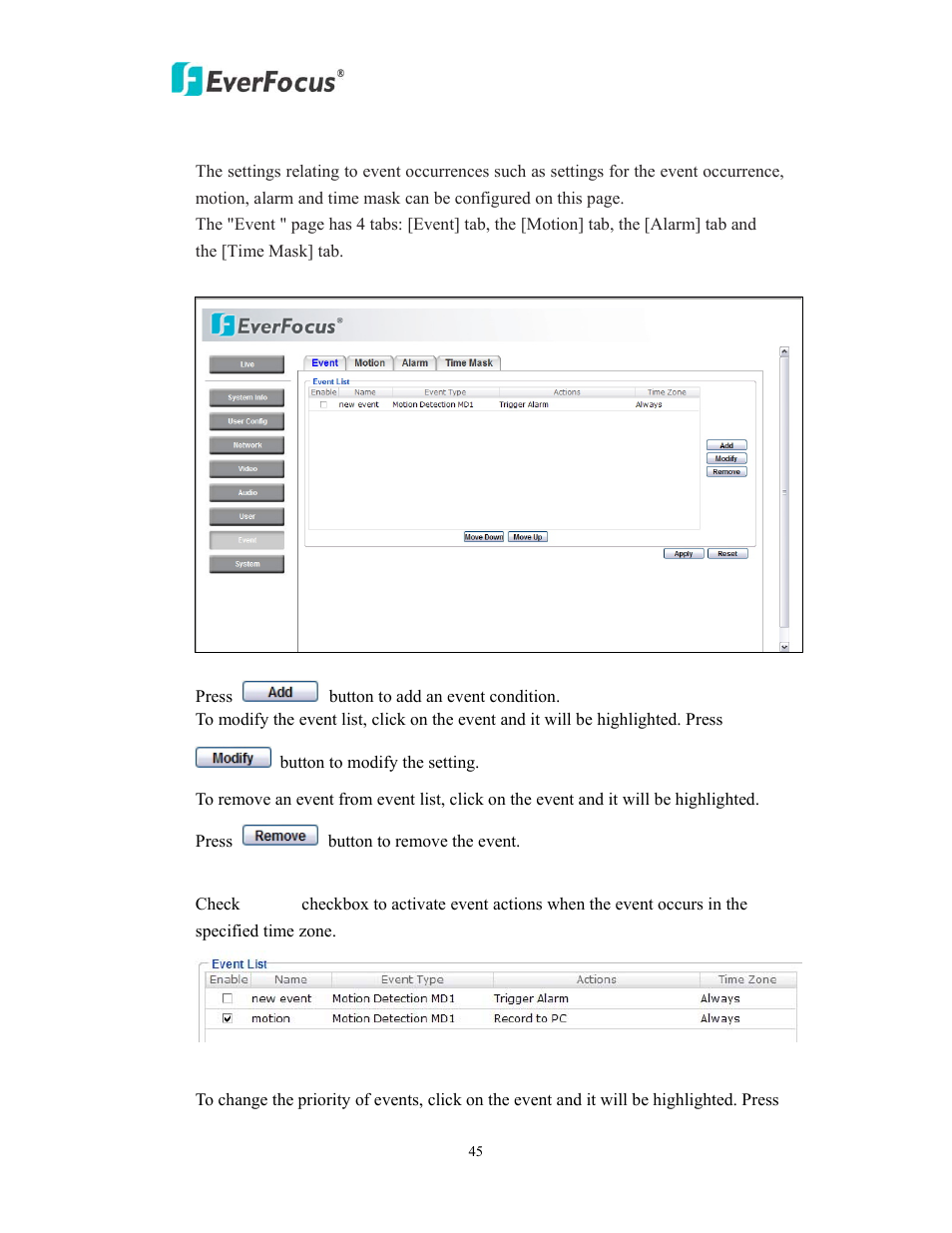 EverFocus EAN850A User Manual | Page 45 / 60