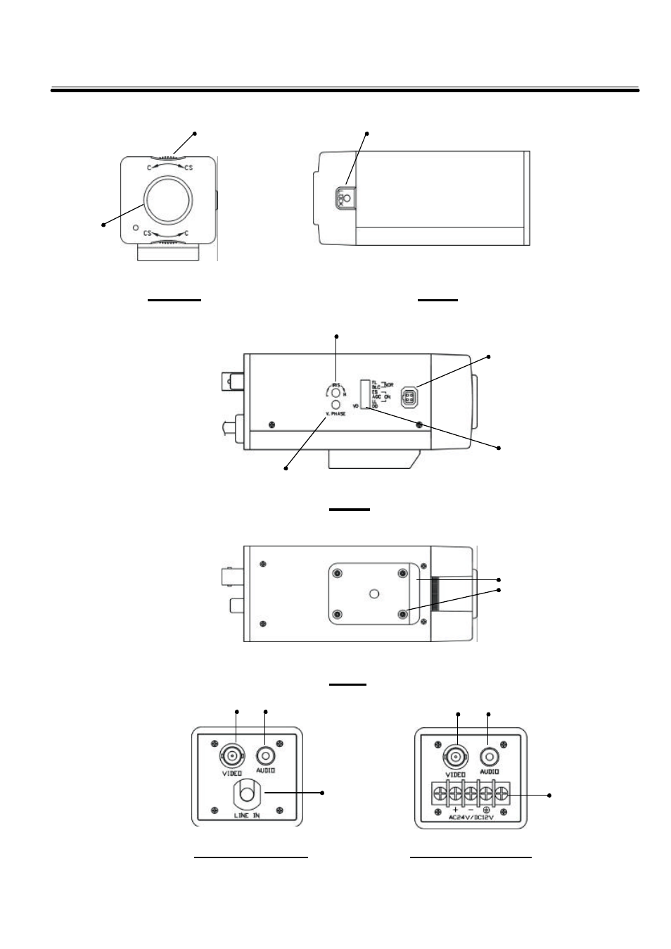 Major parts names and their functions, Front side side top rear, Rear | EverFocus EQ150 User Manual | Page 7 / 12