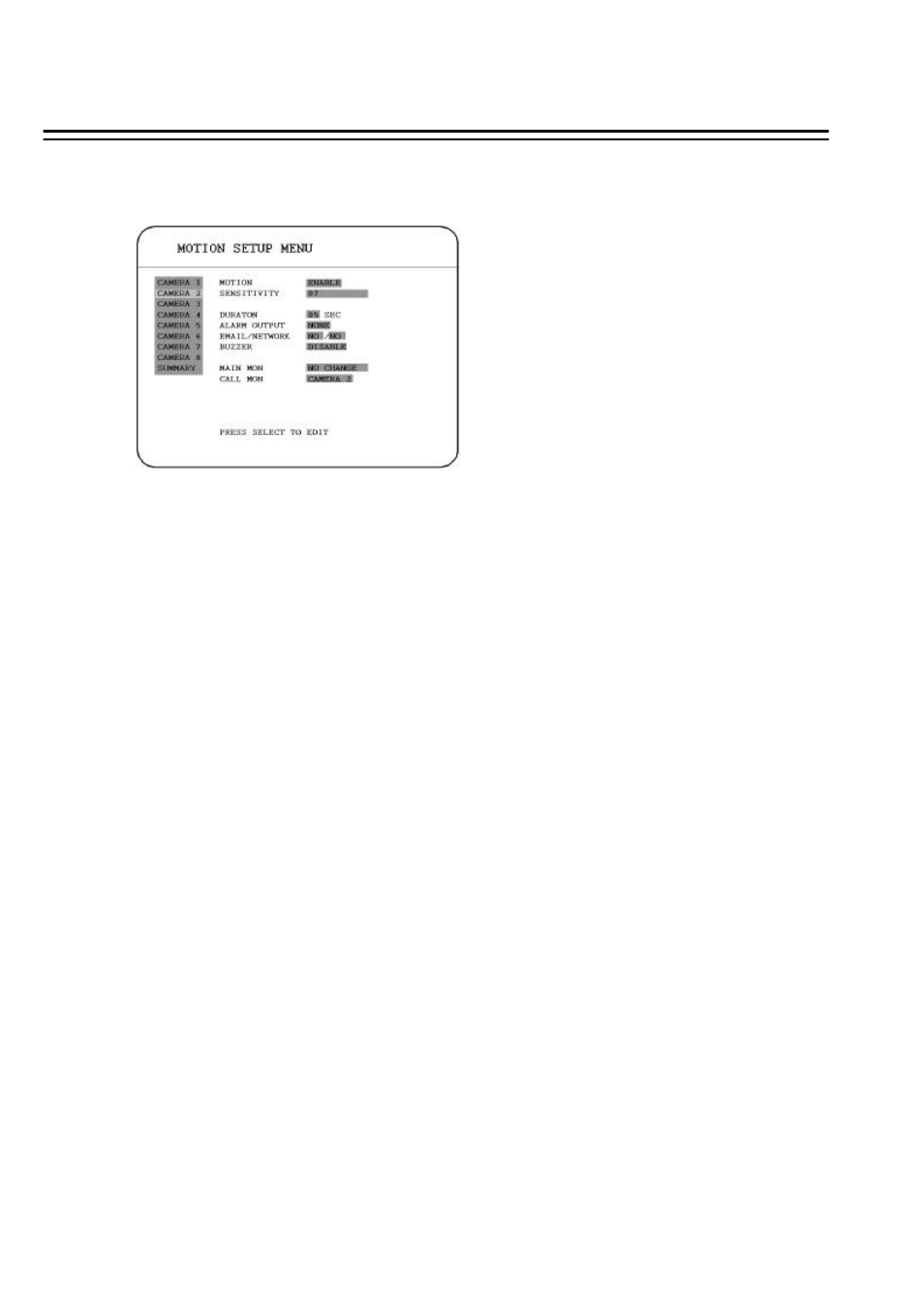 5 motion setup menu | EverFocus 410H User Manual | Page 41 / 84