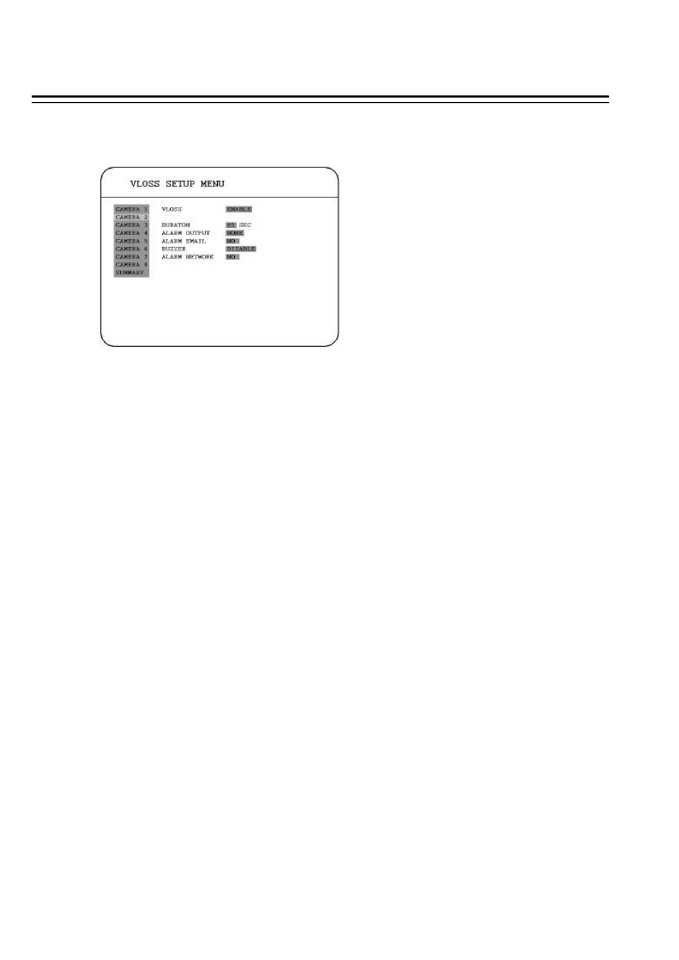 6 vloss setup menu | EverFocus 410H User Manual | Page 44 / 84
