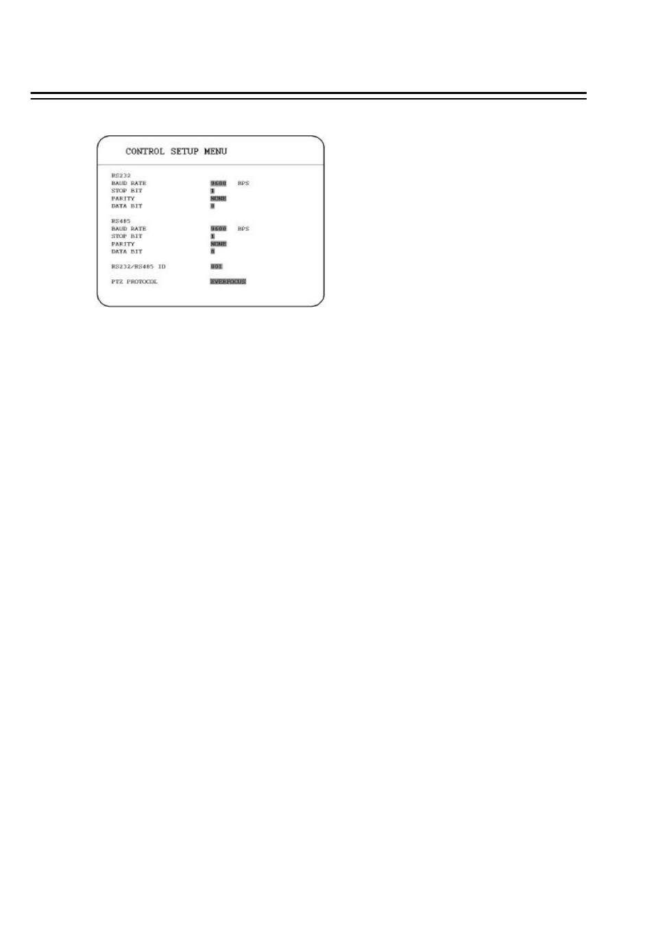 10 control setup menu | EverFocus 410H User Manual | Page 53 / 84