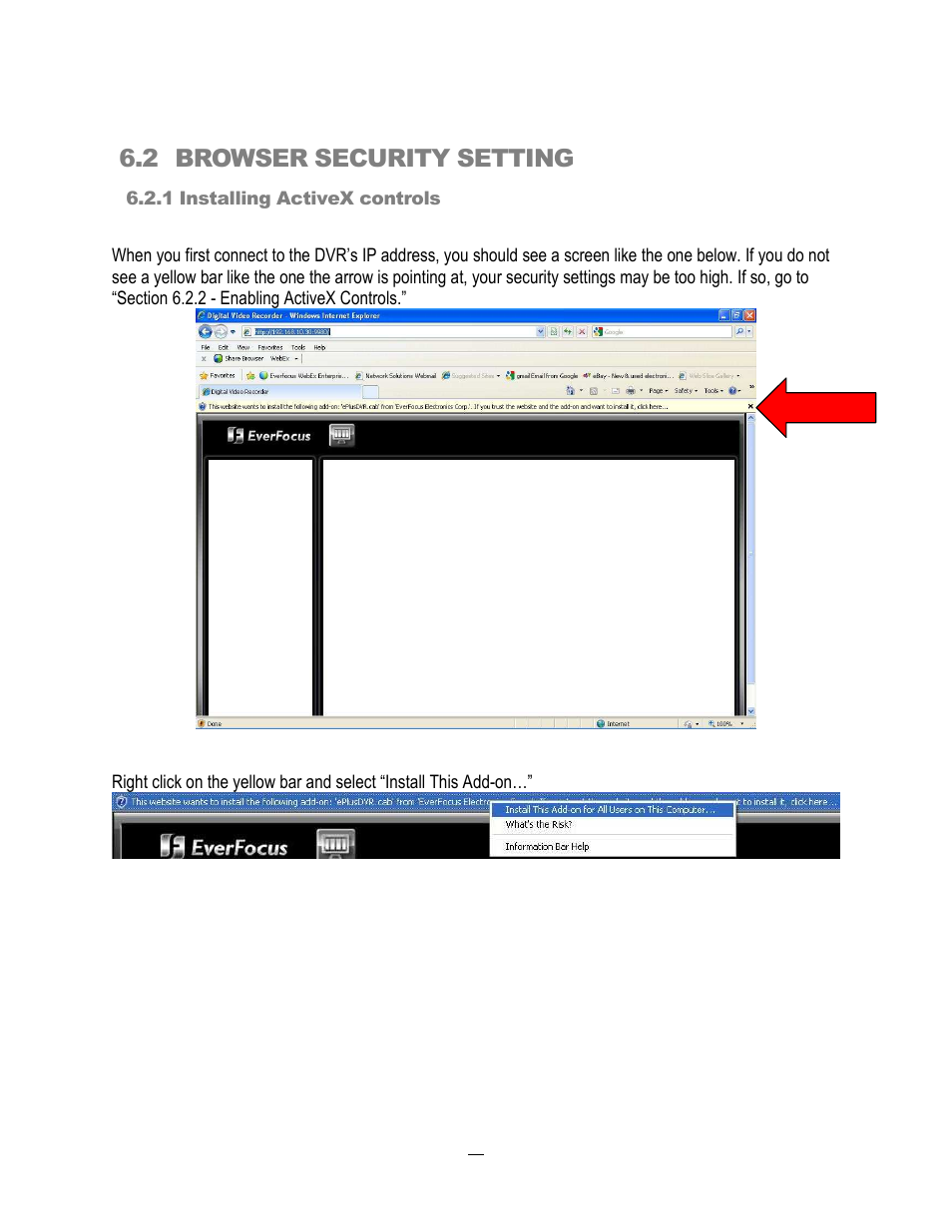 2 browser security setting | EverFocus ECOR264-4D1 User Manual | Page 106 / 128