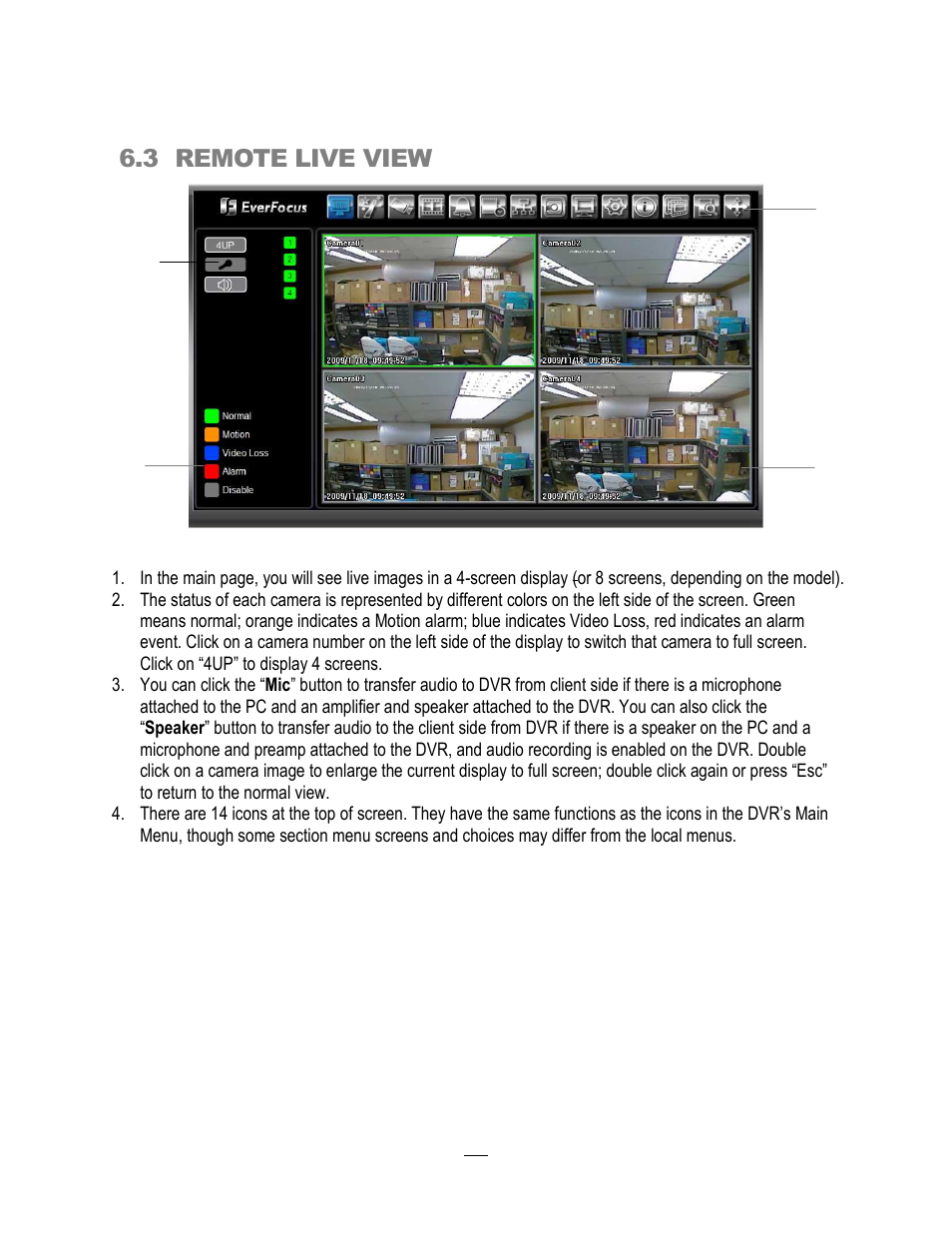 3 remote live view | EverFocus ECOR264-4D1 User Manual | Page 112 / 128