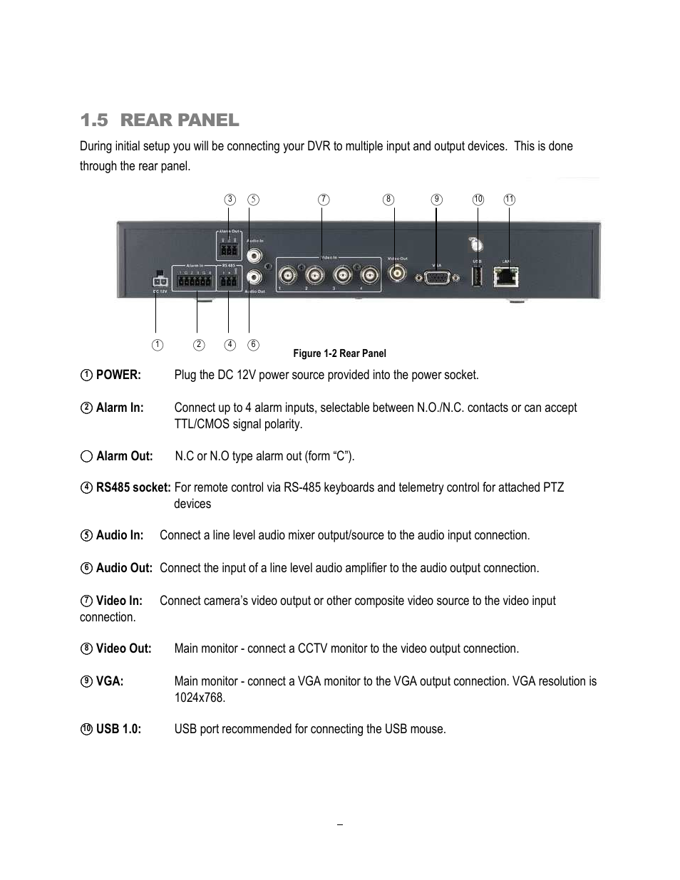 5 rear panel | EverFocus ECOR264-4D1 User Manual | Page 14 / 128