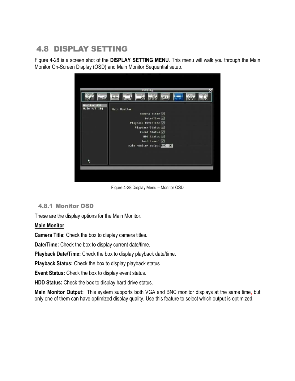 8 display setting | EverFocus ECOR264-4D1 User Manual | Page 80 / 128