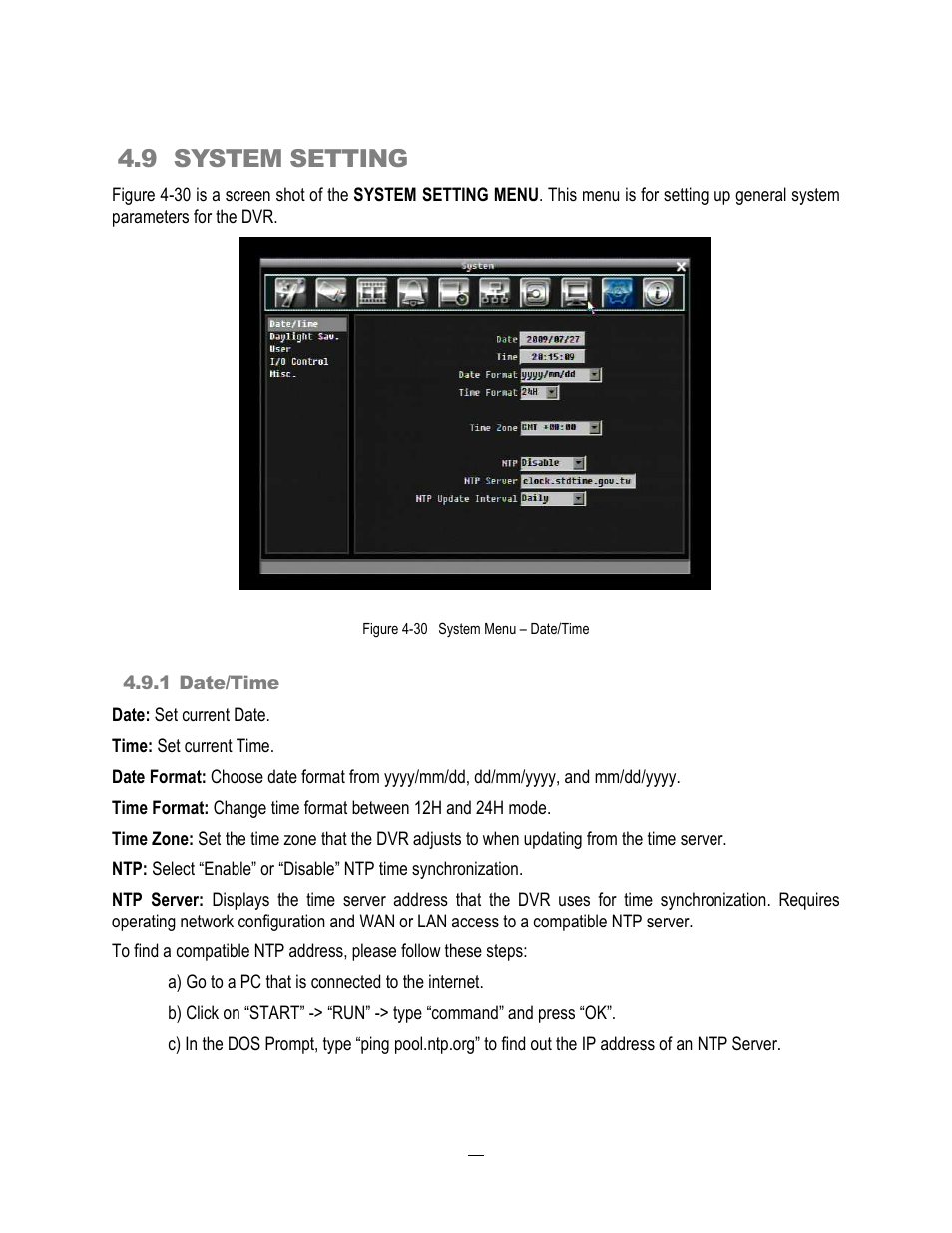 9 system setting | EverFocus ECOR264-4D1 User Manual | Page 82 / 128