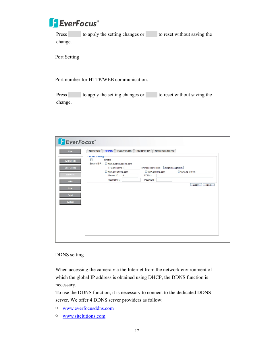 EverFocus EDN800 User Manual | Page 17 / 43