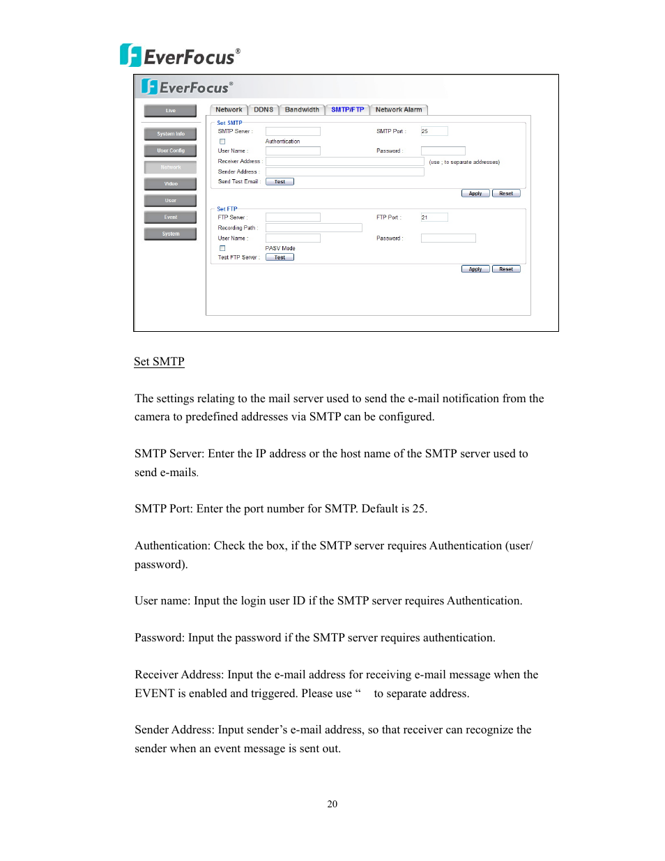 EverFocus EDN800 User Manual | Page 20 / 43