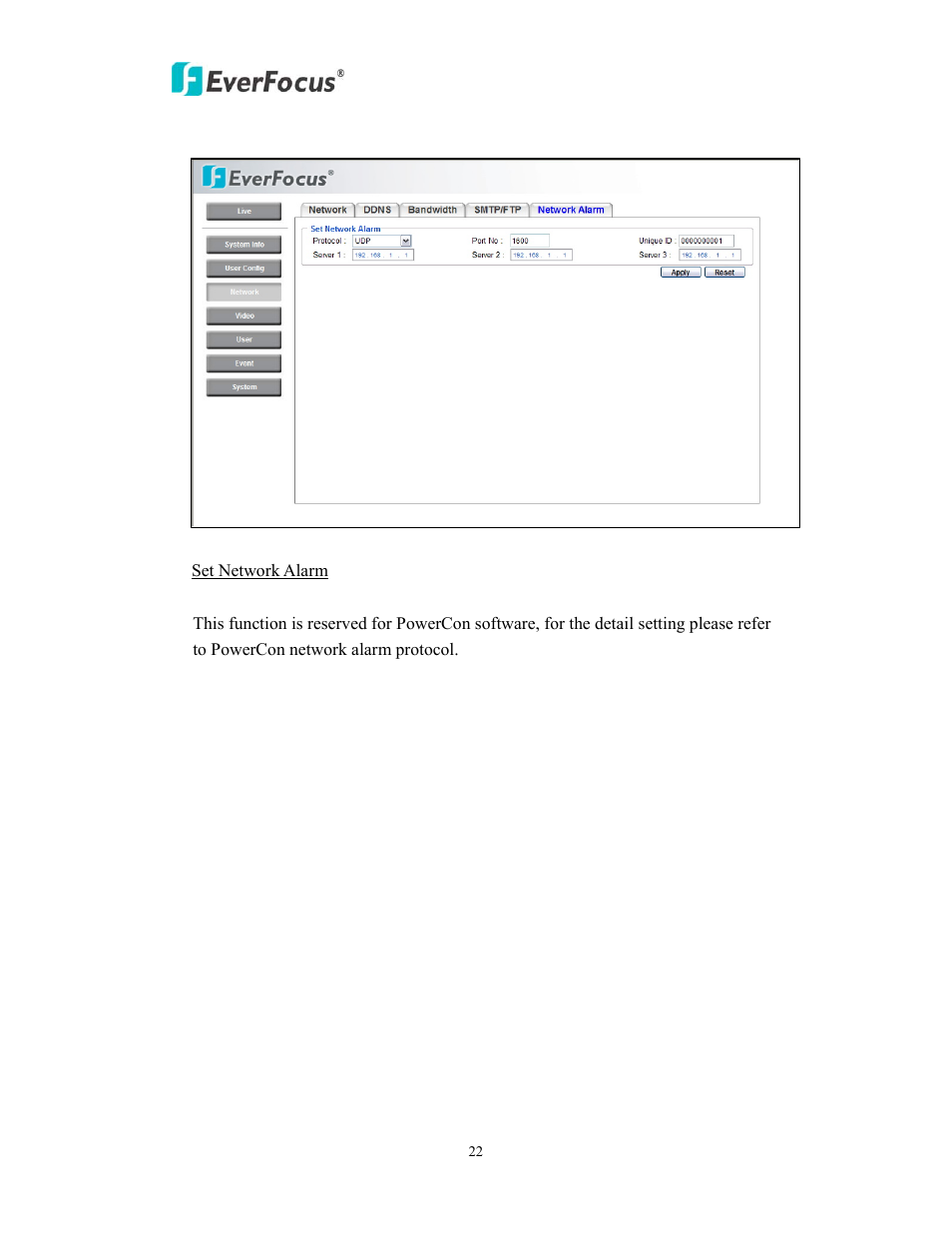 EverFocus EDN800 User Manual | Page 22 / 43