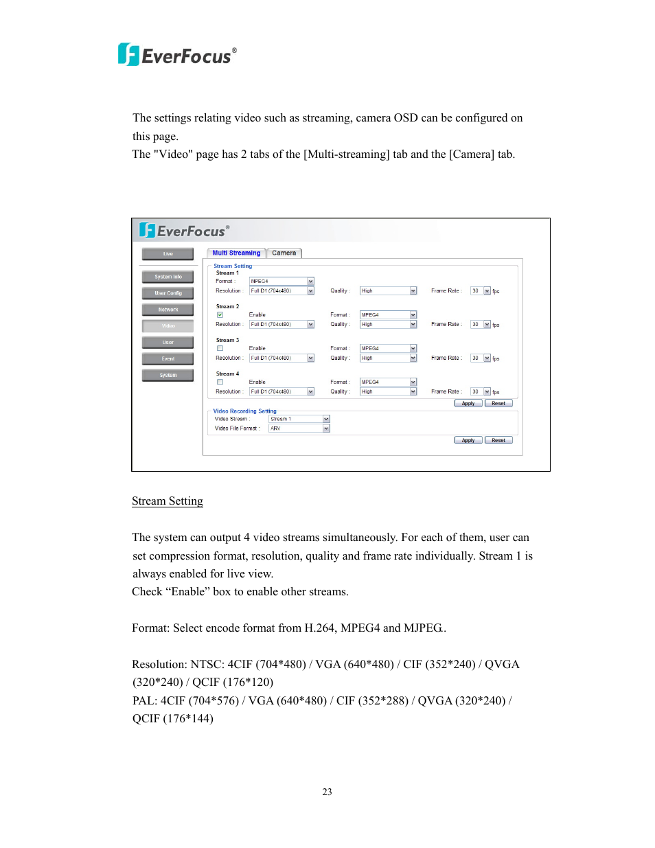 EverFocus EDN800 User Manual | Page 23 / 43