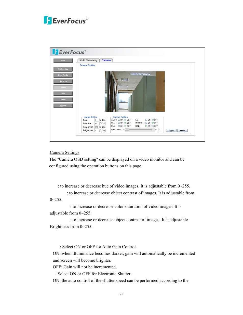 EverFocus EDN800 User Manual | Page 25 / 43