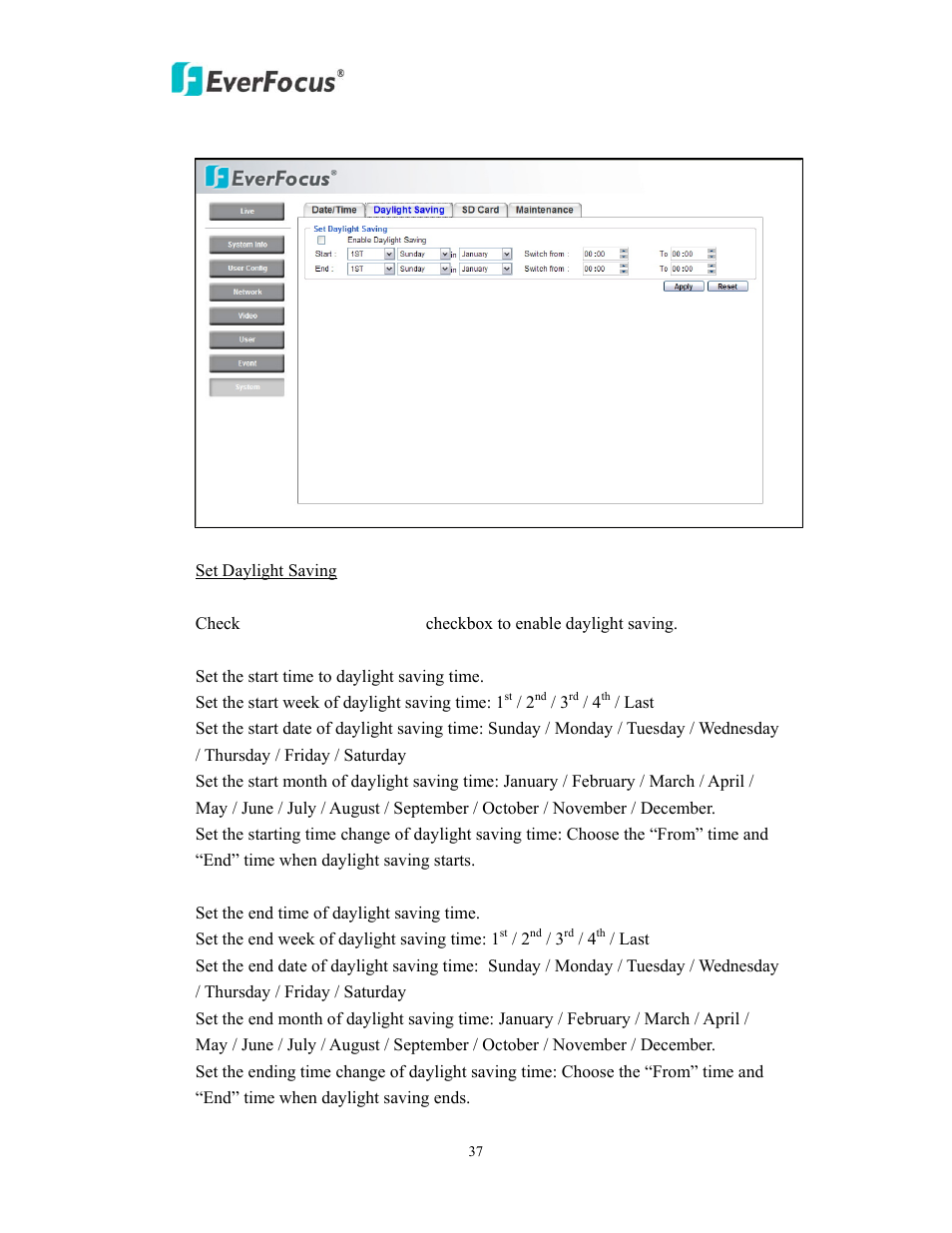 EverFocus EDN800 User Manual | Page 37 / 43