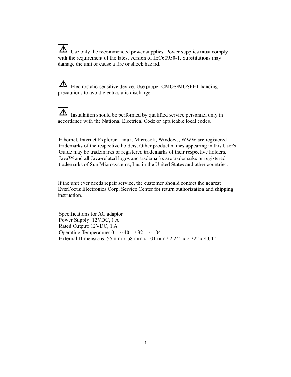EverFocus EDN800 User Manual | Page 4 / 43
