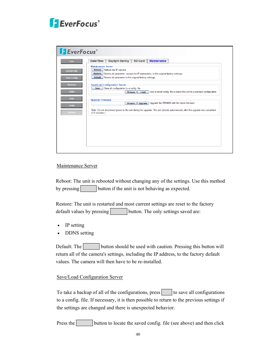 EverFocus EDN800 User Manual | Page 40 / 43