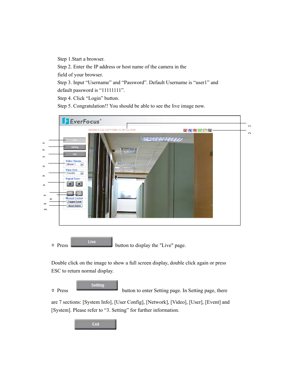 Operation window | EverFocus EDN800 User Manual | Page 7 / 43