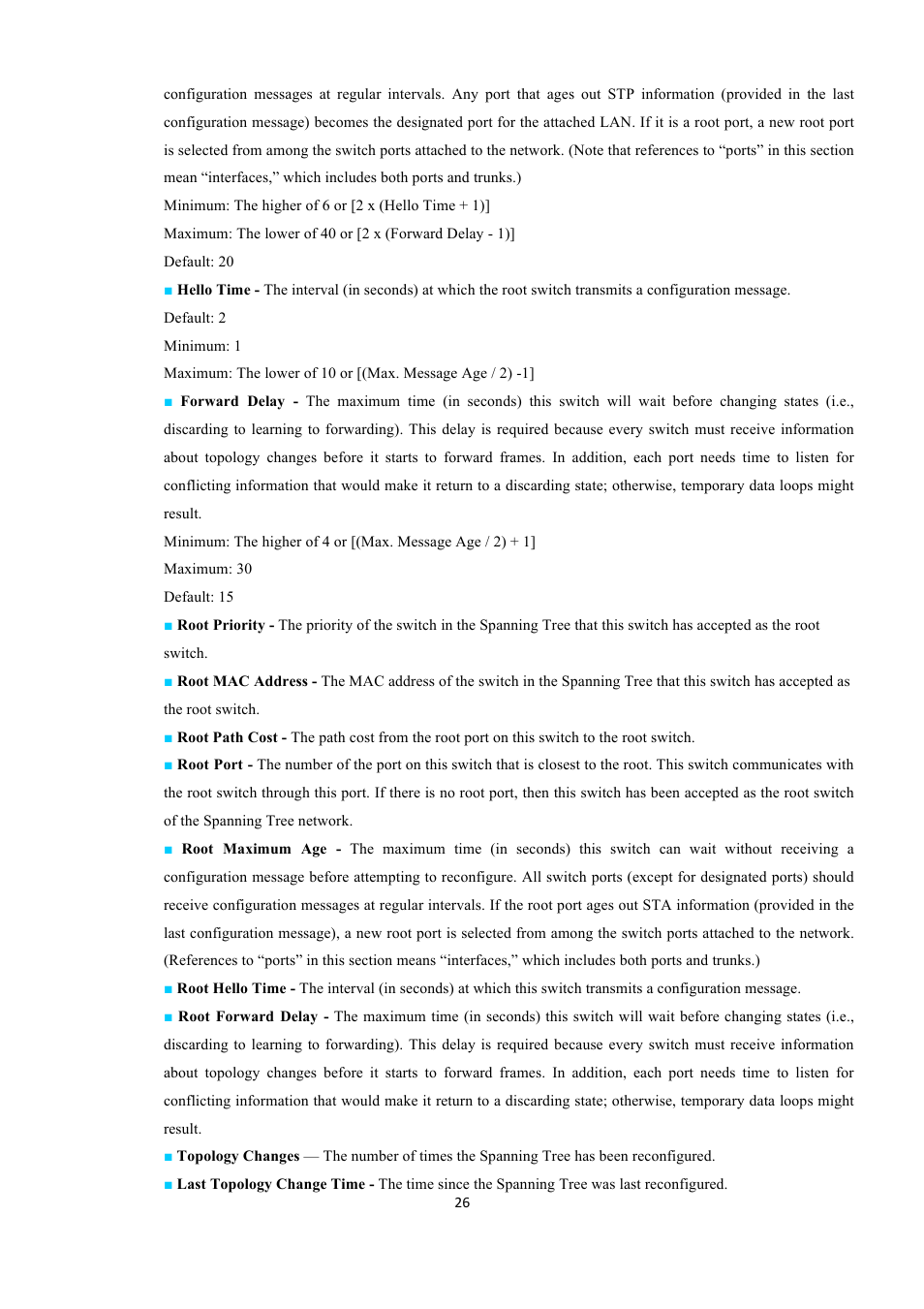 EverFocus GIGABIT MANAGED ETHERNET SWITCH ESM316T002R User Manual | Page 26 / 60