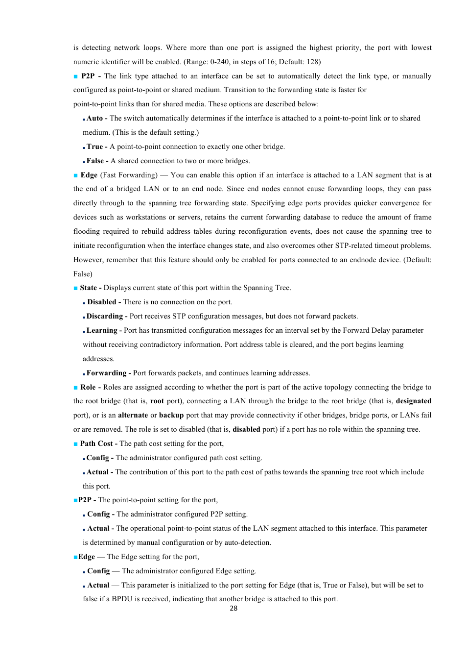 EverFocus GIGABIT MANAGED ETHERNET SWITCH ESM316T002R User Manual | Page 28 / 60