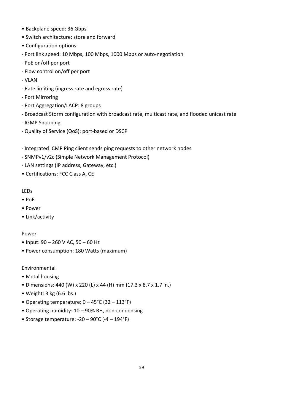 EverFocus GIGABIT MANAGED ETHERNET SWITCH ESM316T002R User Manual | Page 59 / 60