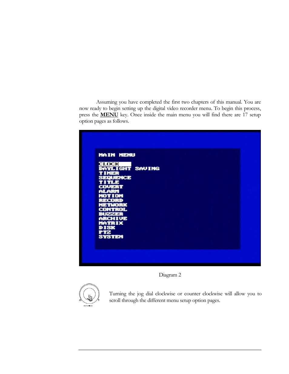 Dvr menu setup, Chapter | EverFocus EDSR 400F User Manual | Page 15 / 112