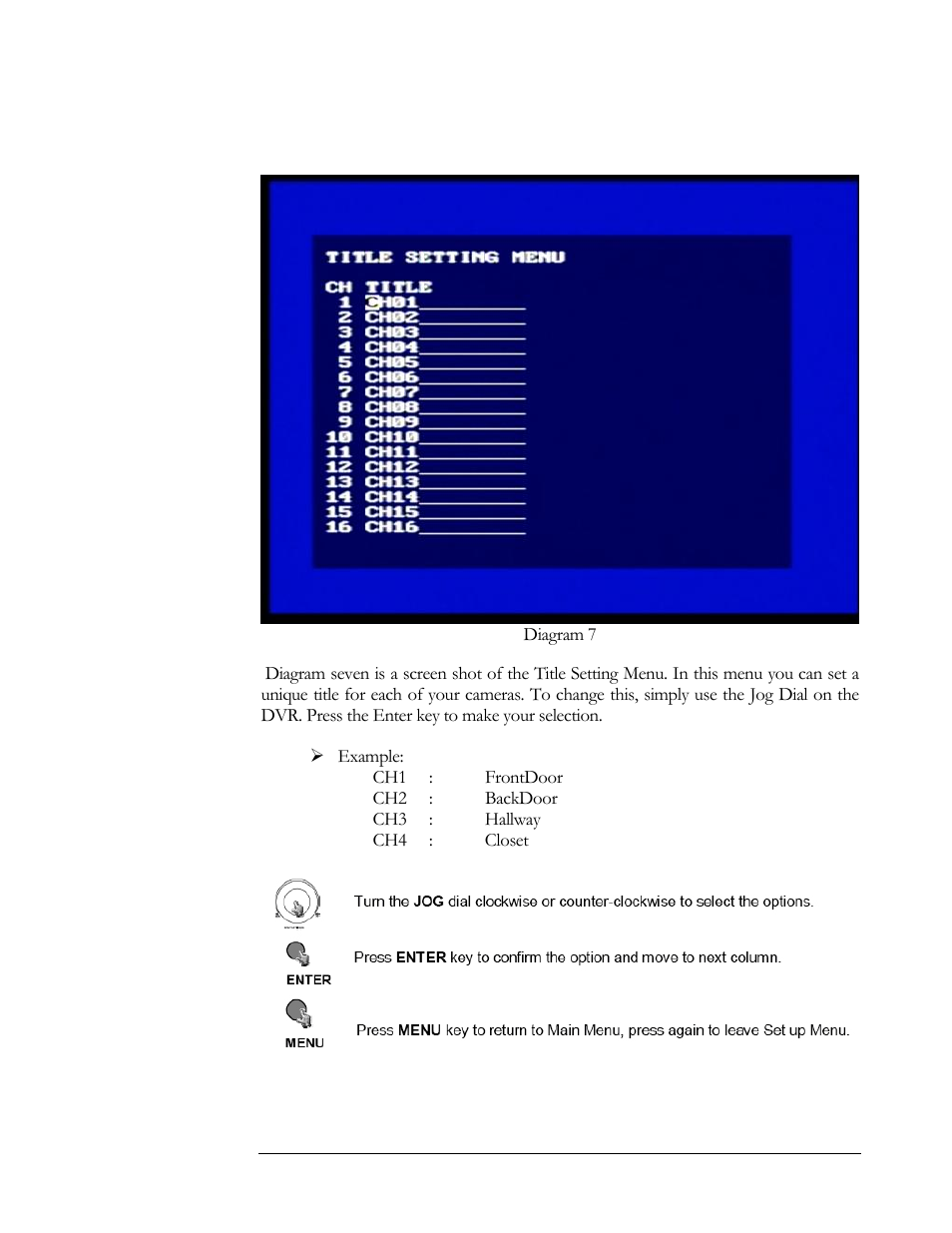 Title setting menu | EverFocus EDSR 400F User Manual | Page 23 / 112